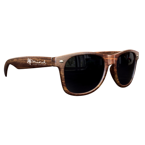 Medium Wood Tone Miami Sunglasses - Image 1