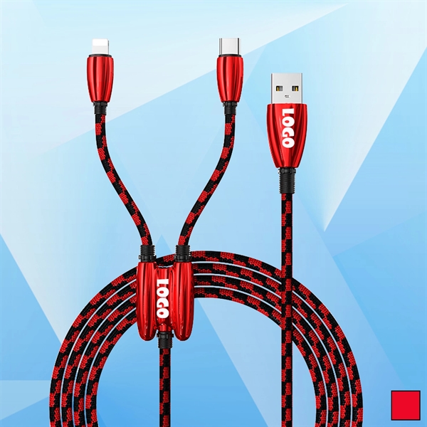 2 in 1 Braided Charging Cable - Image 1