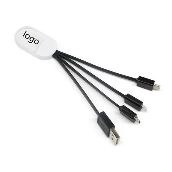 LED Advertising 3 IN 1 Type C Micro USB Charging Cable - Image 1