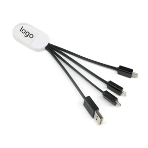 LED Advertising 3 IN 1 Type C Micro USB Charging Cable