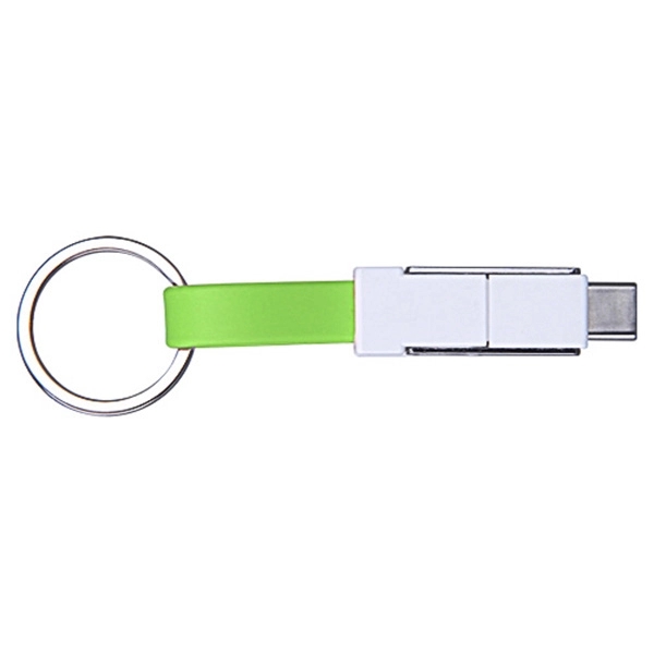 3 in 1 USB Slide Magnet Charging Cable w/ Keychain - Image 3