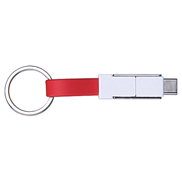 3 in 1 USB Slide Magnet Charging Cable w/ Keychain - Image 5