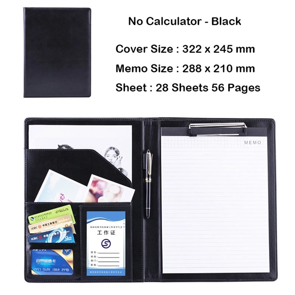 A4 PU Leather File Folder With Calculator - Image 4
