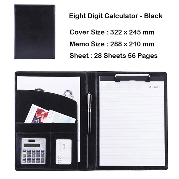 A4 PU Leather File Folder With Calculator - Image 5