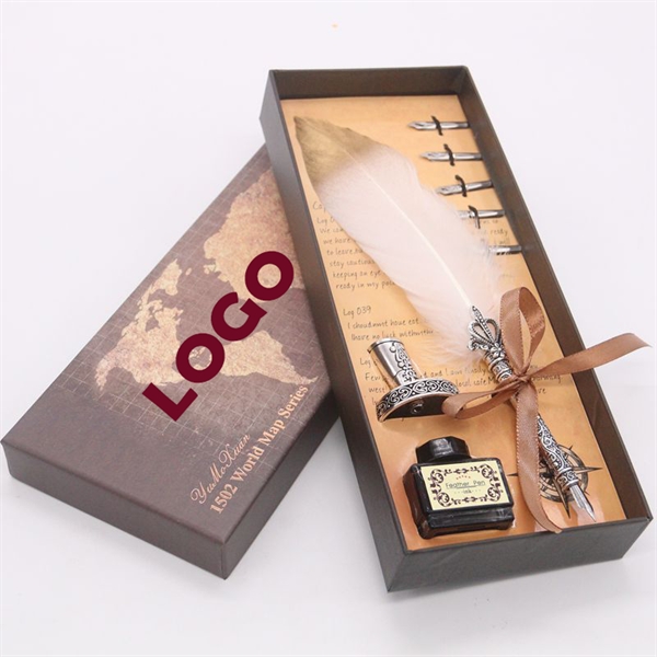 Luxury Calligraphy Feather Dip Pen Gift Box - Image 3