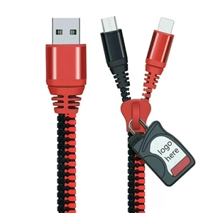 2 IN 1 Zipper USB Charging Cable