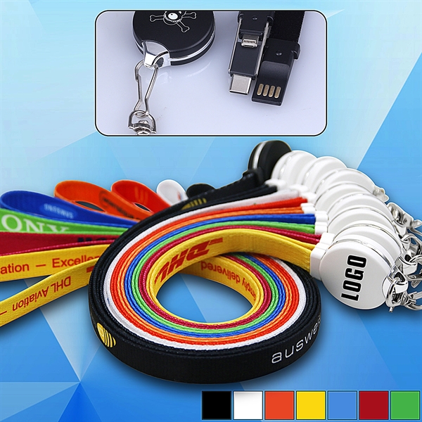 3 in 1 Round Lanyard Charging Cable - Image 1