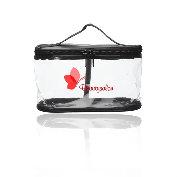 Clear PVC Cosmetic Travel Bag with Handle - Image 2