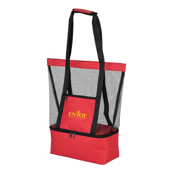 Combo Mesh Tote Cooler Bag - Image 6