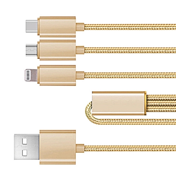 3 in 1 Weave USB Charging Cable - Image 3
