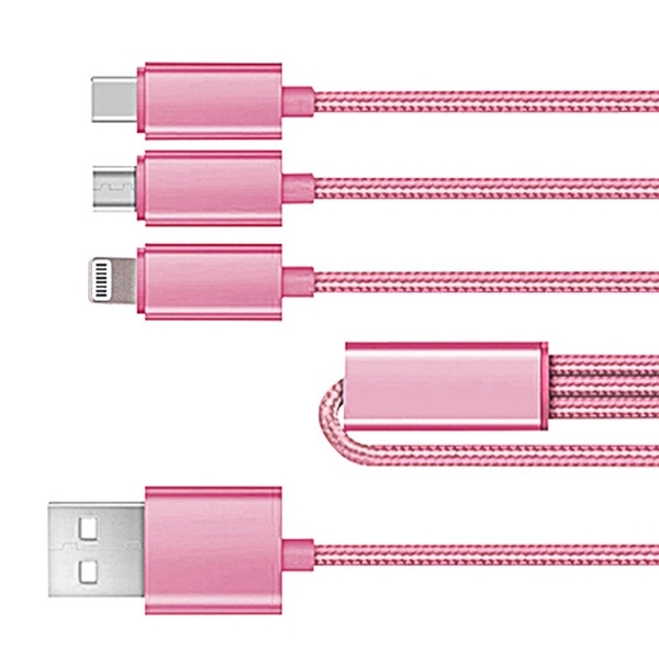 3 in 1 Weave USB Charging Cable - Image 6