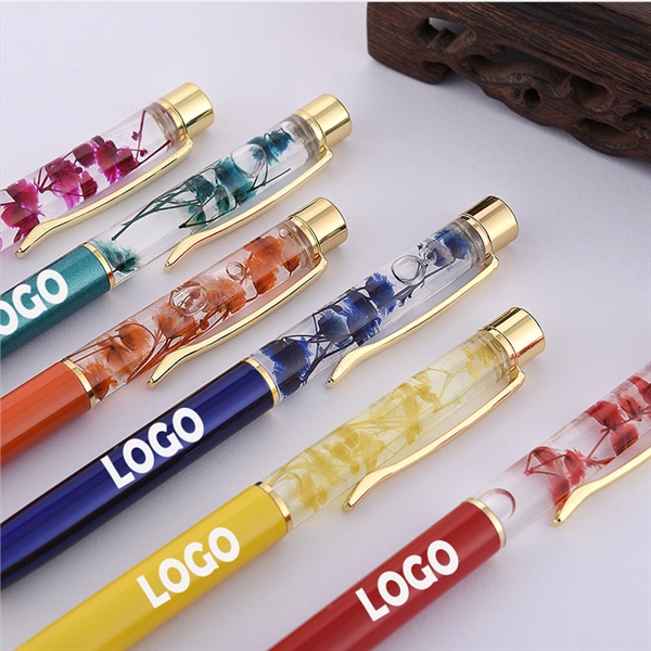 Luxury Flower Metal Ballpoint Pens - Image 1