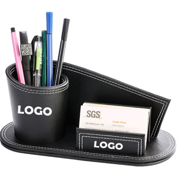 Multifunctional Designed Leather Pen Business Card Holder