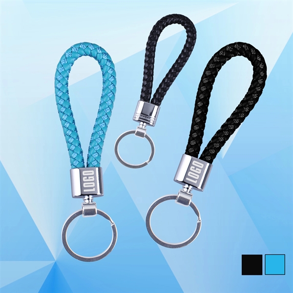 Braided Woven Rope Rings Keychain - Image 1