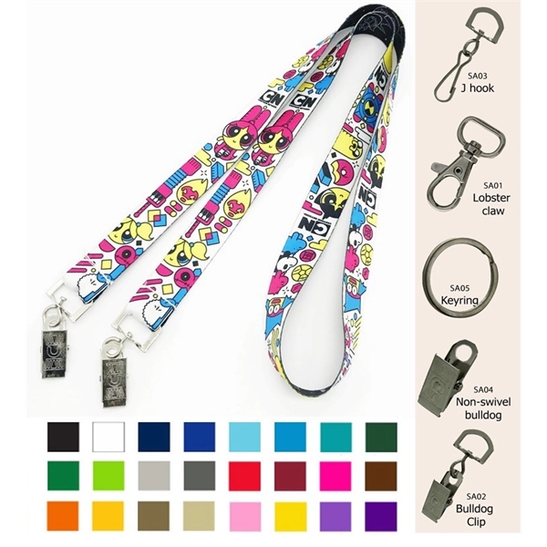 Polyester Open Ended Lanyard Full Color Sublimated Lanyards - Image 1