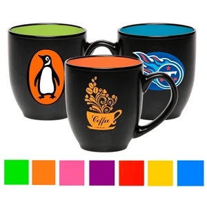 16 oz. Bistro Ceramic Mug - color coded coffee mugs