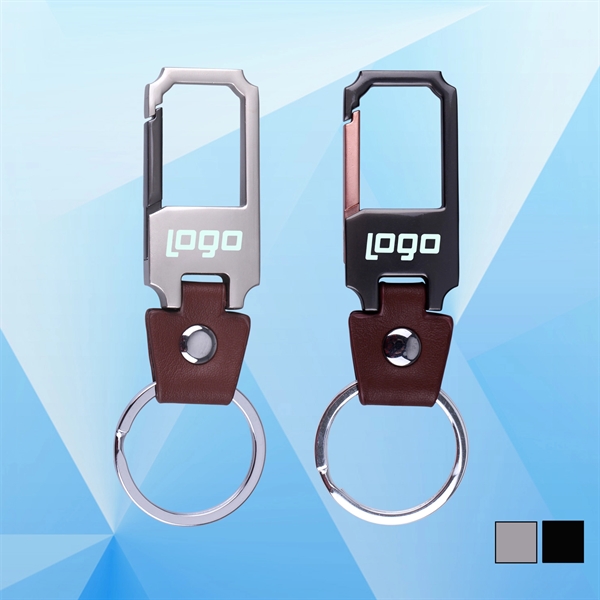 Elegant Metal Leather Keychain - Image 1
