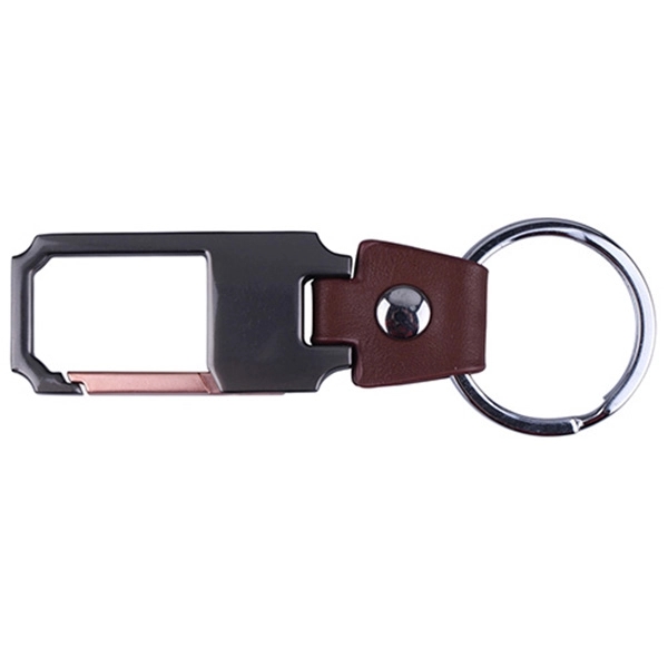 Elegant Metal Leather Keychain - Image 2
