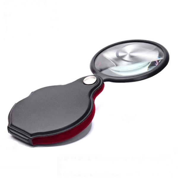 8X Portable Leather Folding Magnifier - Image 1