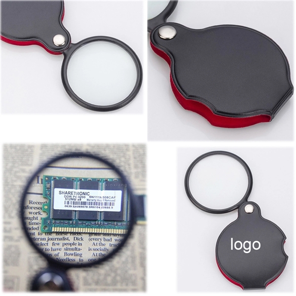 8X Portable Leather Folding Magnifier - Image 3