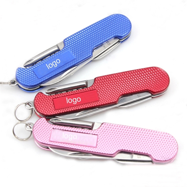 Striped Non-slip Multi-funtion Tool Keychain - Image 1