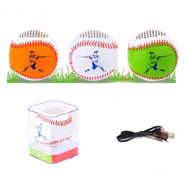 High Quality Baseball Shaped Bluetooth Speaker with Buttons - Image 1