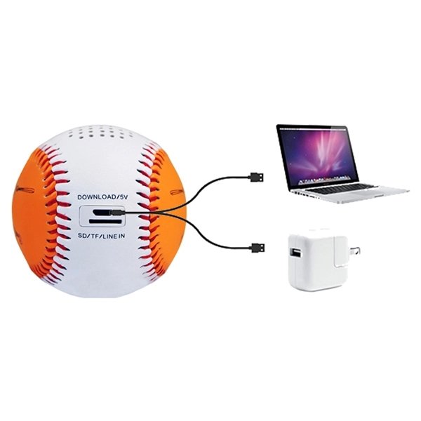 High Quality Baseball Shaped Bluetooth Speaker with Buttons - Image 5