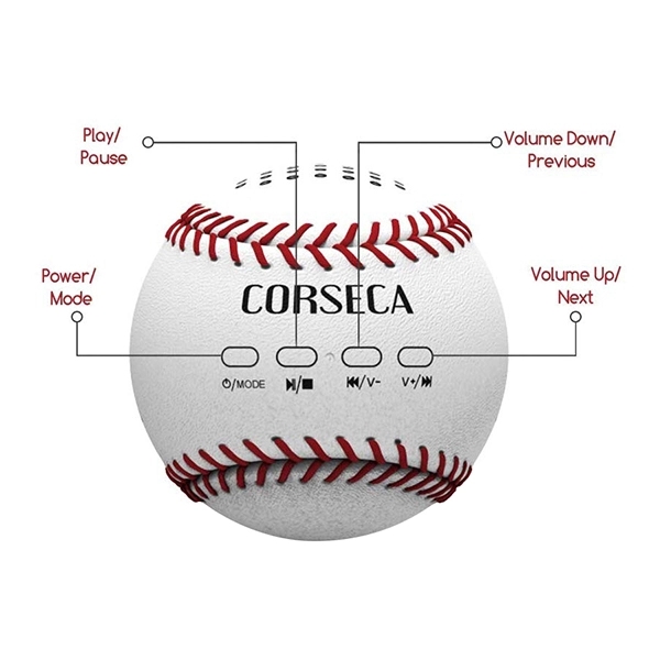 High Quality Baseball Shaped Bluetooth Speaker with Buttons - Image 9