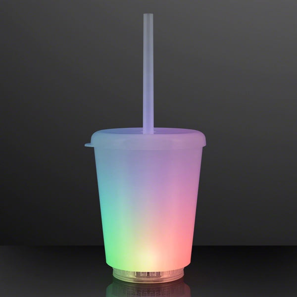 12 Oz. Short Tumbler Light Up Cup with Lid & Straw - Image 2