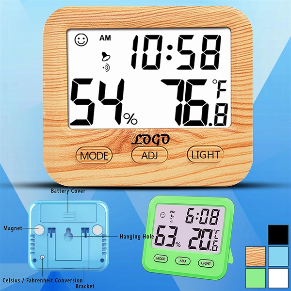 Digital Wall Clock Thermometer and Hygrometer - Image 1