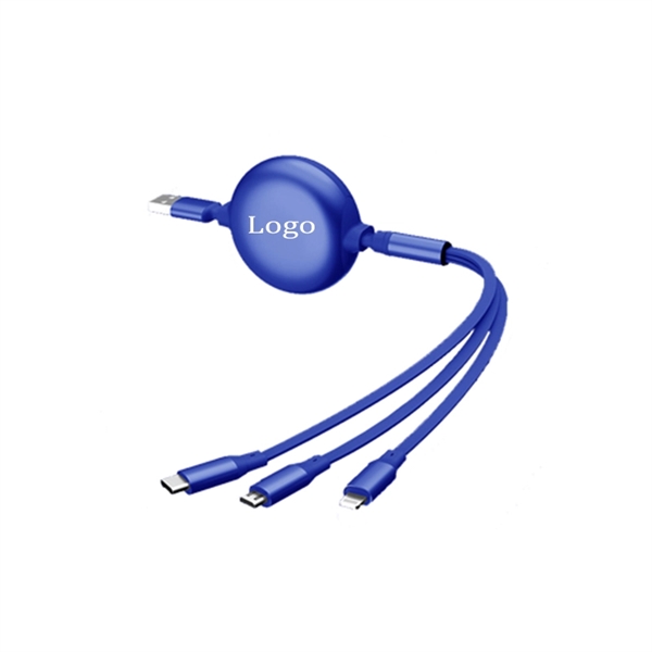 Round 3-in-1 Retractable Charging Cable - Image 3