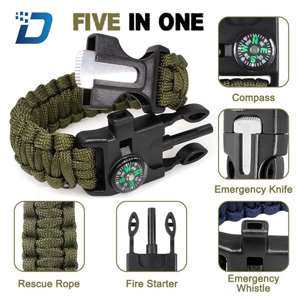 Outdoor Multifuntion Paracord Survival Bracelets - Image 1