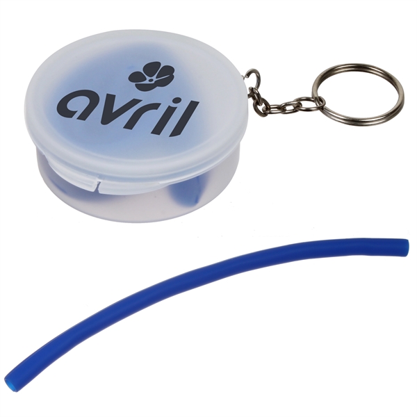 Silicone Straw in Case Keychain - Image 1