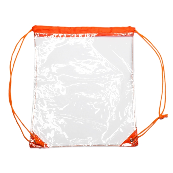 Clear PVC Drawstring Backpack w/ Matching Drawstring - Image 3