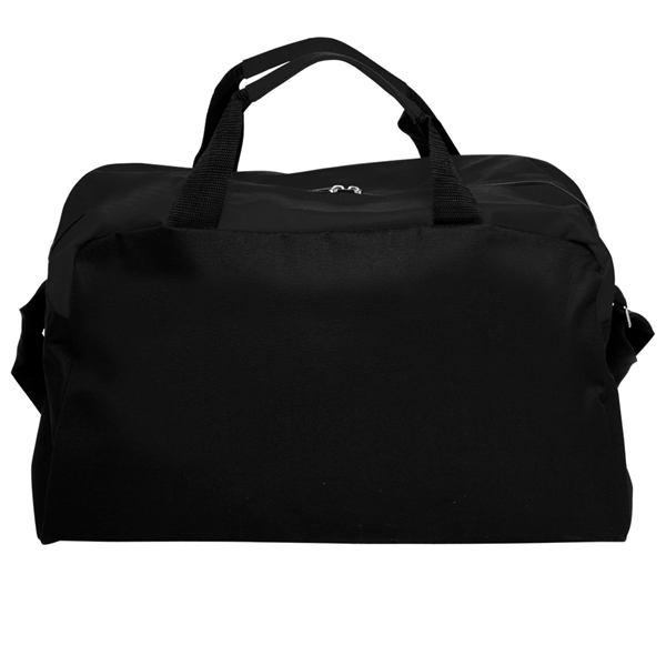 Two Tone Zippered Duffel Bag w/ Shoulder Strap - Image 2