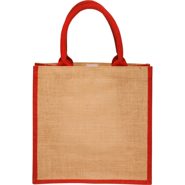 Laminated Jute Bags w/ Colored Sides and Handles - Image 2
