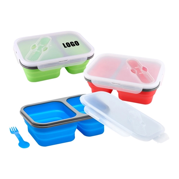 Silicone Lunch Box With Two Compartments - Image 1