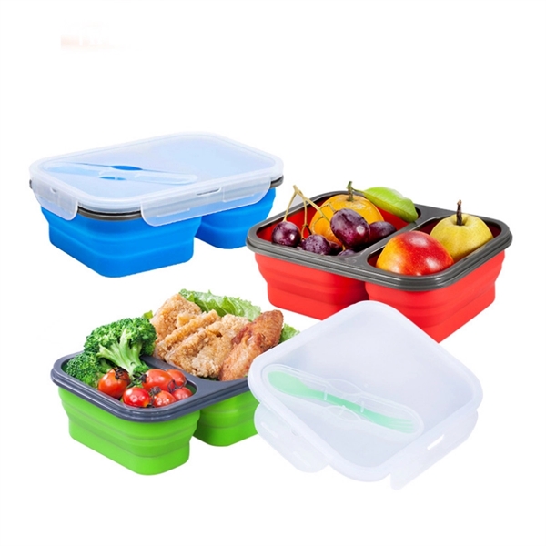 Silicone Lunch Box With Two Compartments - Image 2