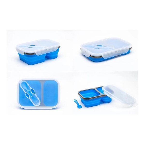 Silicone Lunch Box With Two Compartments - Image 3