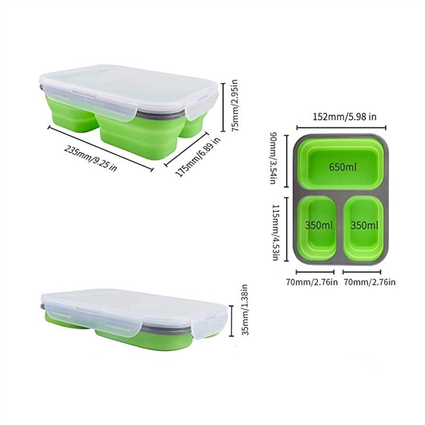 Silicone Lunch Box With Three Compartments - Image 3