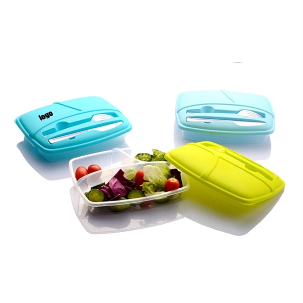 Three Compartments Plastic Lunch Box - Image 1