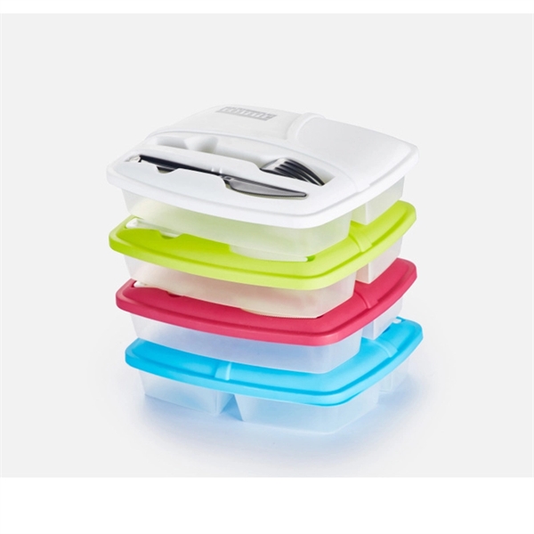 Three Compartments Plastic Lunch Box - Image 2