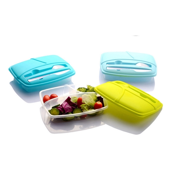 Three Compartments Plastic Lunch Box - Image 4