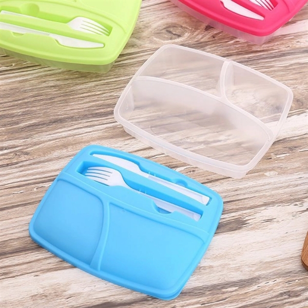 Three Compartments Plastic Lunch Box - Image 5