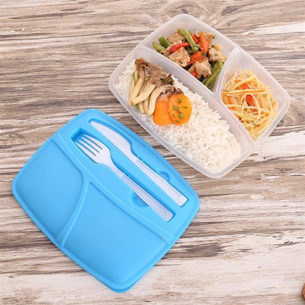 Three Compartments Plastic Lunch Box - Image 6