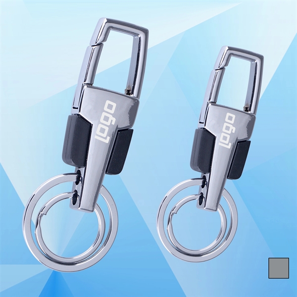 Metal Keychain With Double Rings - Image 1
