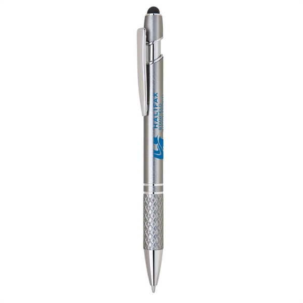 Aluminum Click Action Ballpoint Pen with Stylus - Image 2