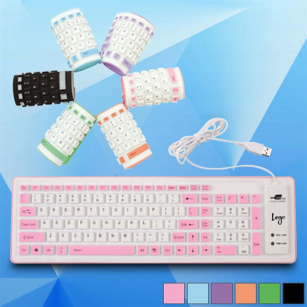 15 7/8'' Foldable Waterproof Silicone Keyboard - Image 1