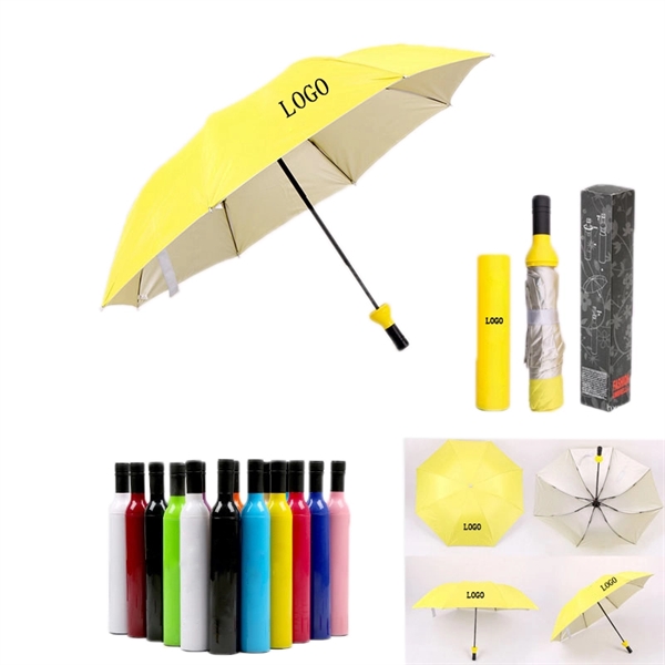 Customized creative sunshade wine bottle umbrella. - Image 1