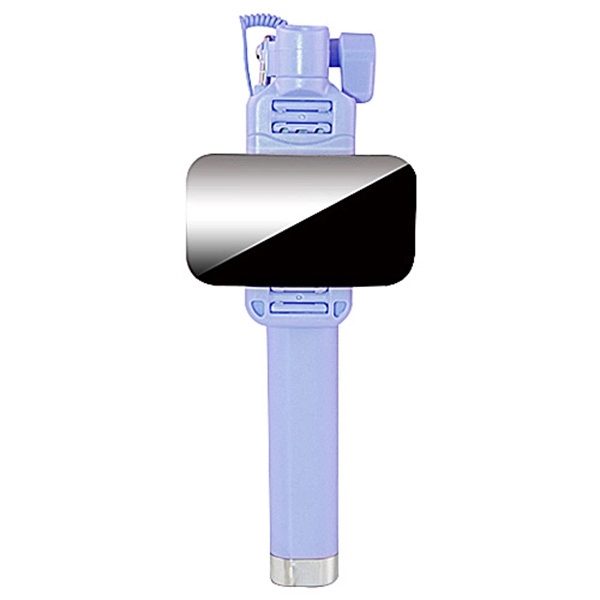 Foldable Wired Selfie Stick w/ Mirror and Lanyard - Image 5